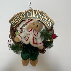 Sears Teddy Bear Christmas Door Wreath  JD